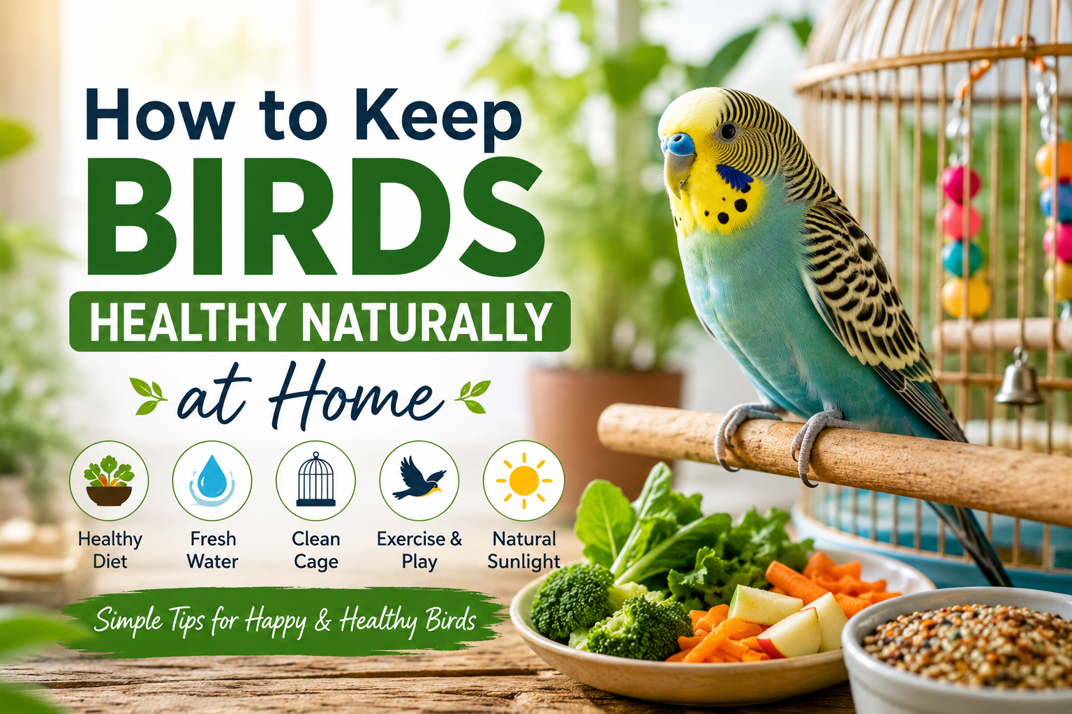 How to keep birds healthy naturally at home